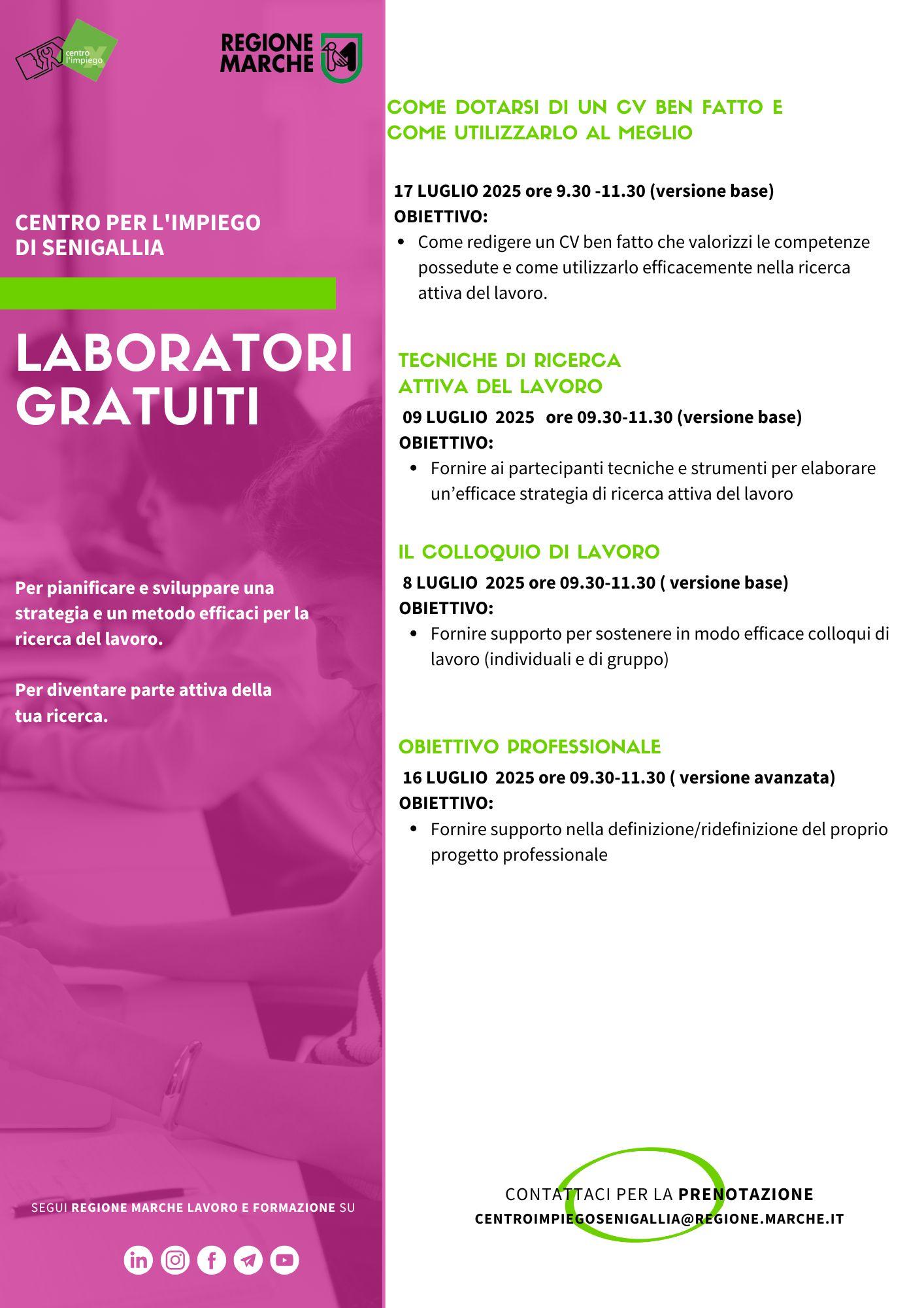 CPI SENIGALLIA: LABORATORI LUGLIO 2025 CPI SENIGALLIA: LABORATORI LUGLIO 2025
